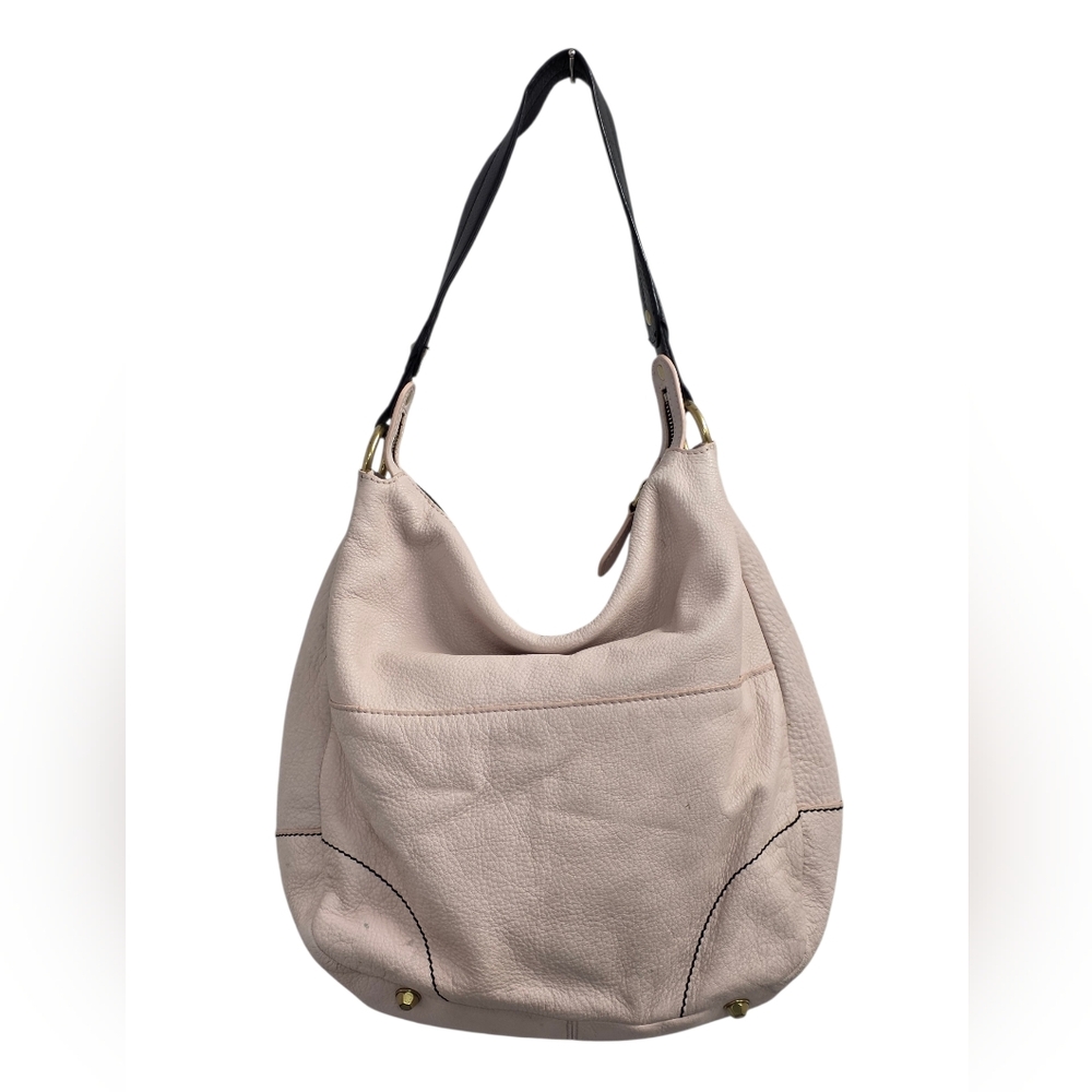 OrYany Pastel Pink Pebbled  Leather Bucket Shoulderbag